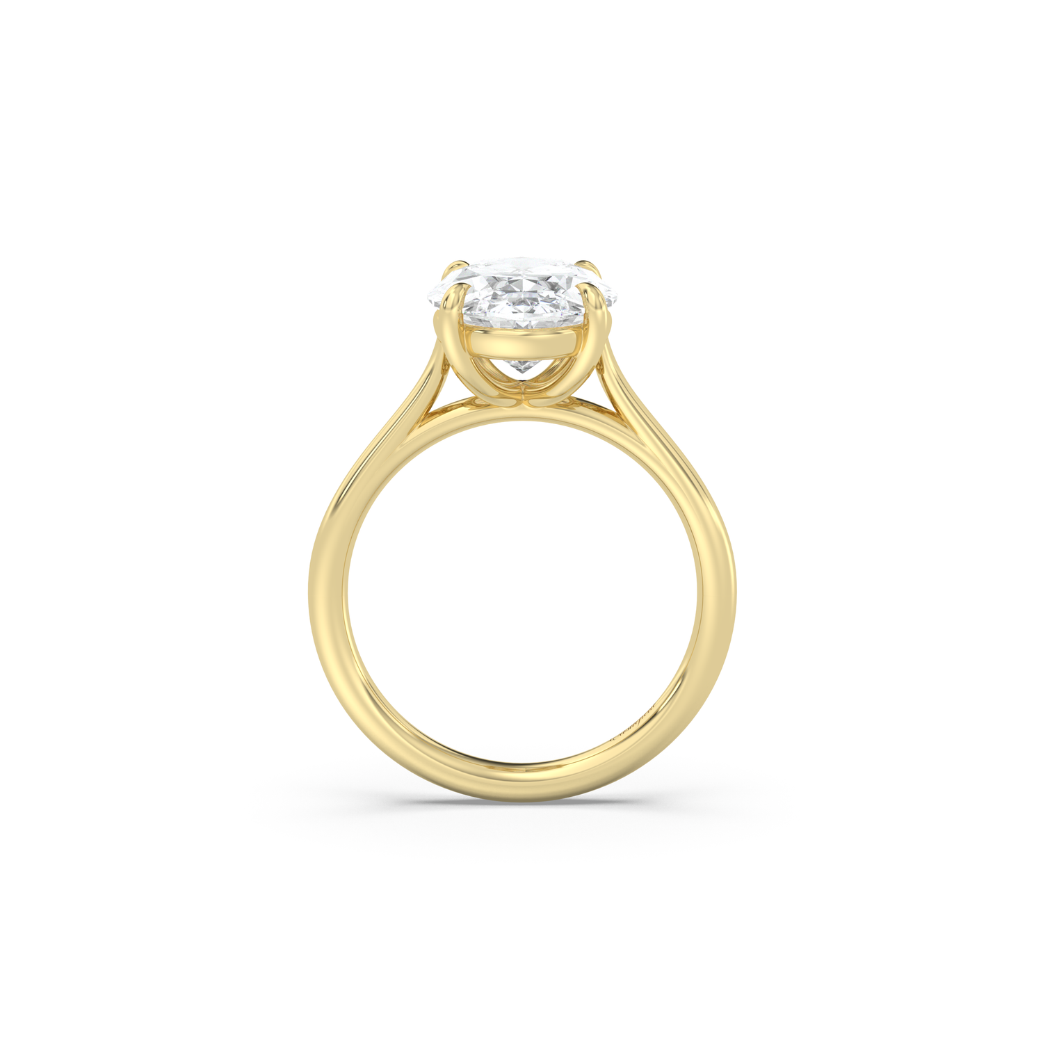 Cathedral Solitaire Moissanite Engagement Ring
