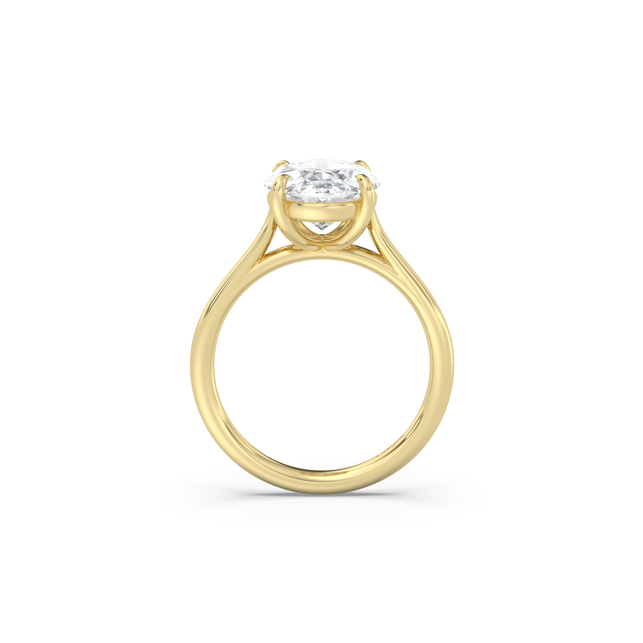Cathedral Solitaire Moissanite Engagement Ring