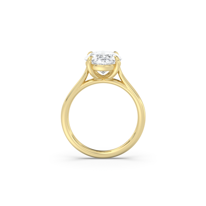 Cathedral Solitaire Moissanite Engagement Ring