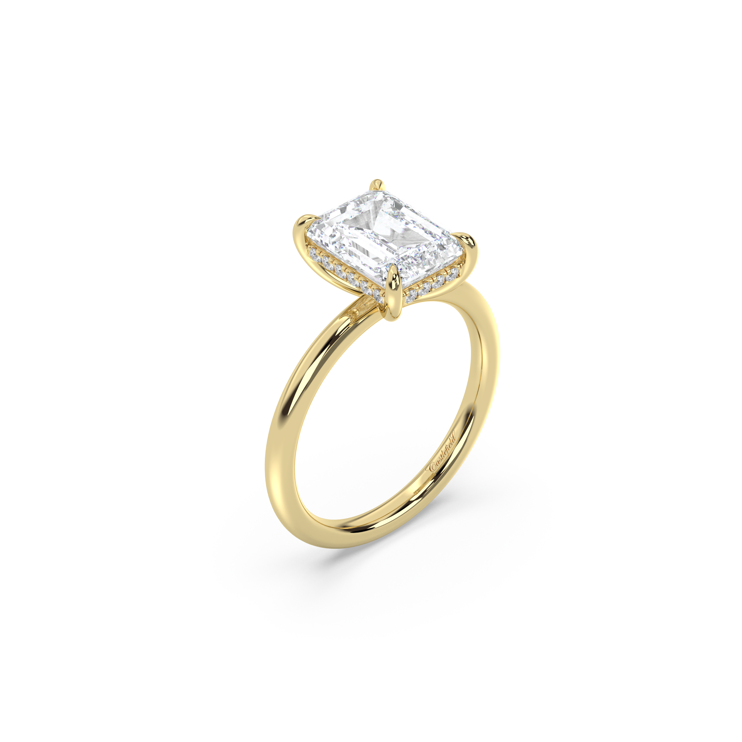 Classic Hidden Halo Moissanite Engagement Ring