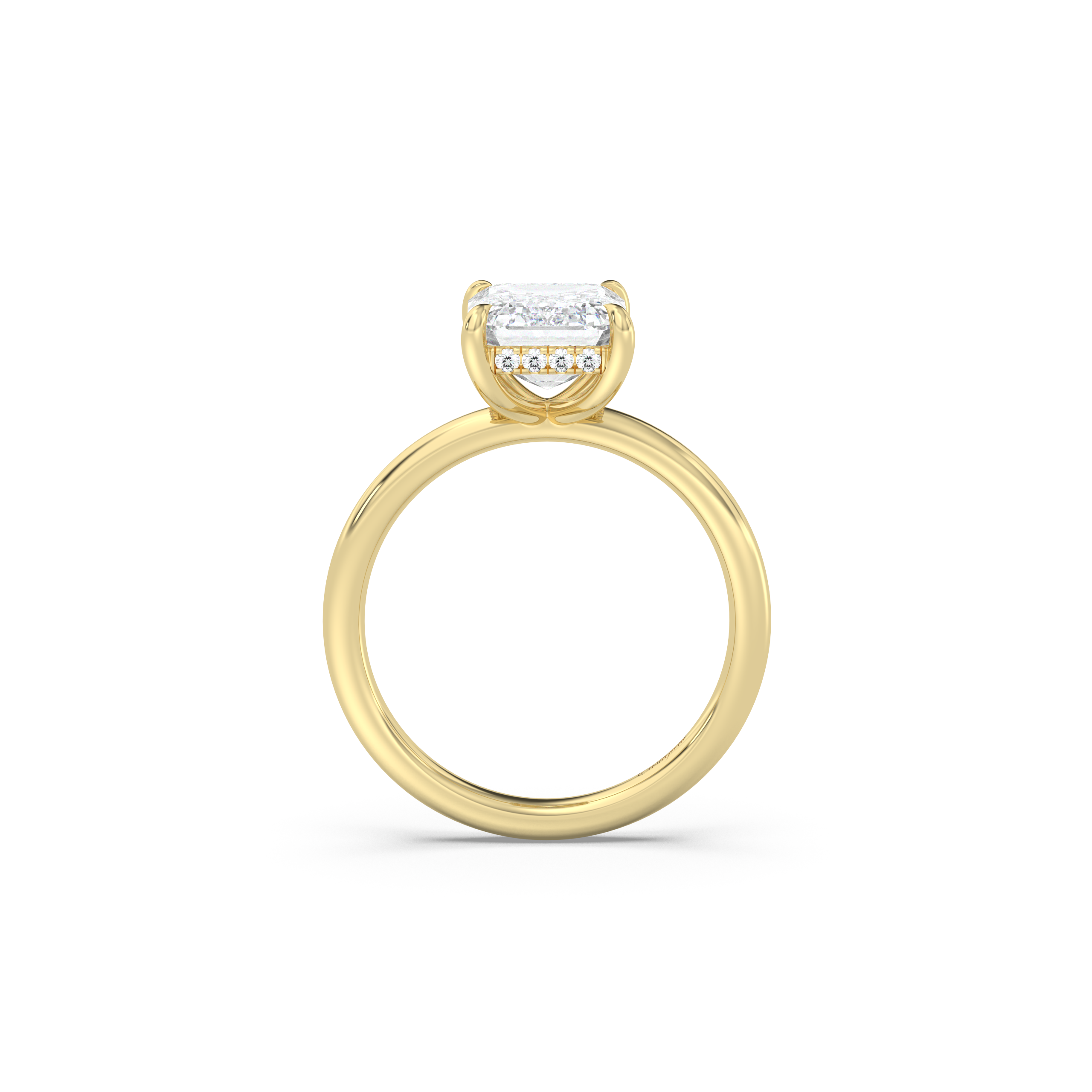 Classic Hidden Halo Moissanite Engagement Ring