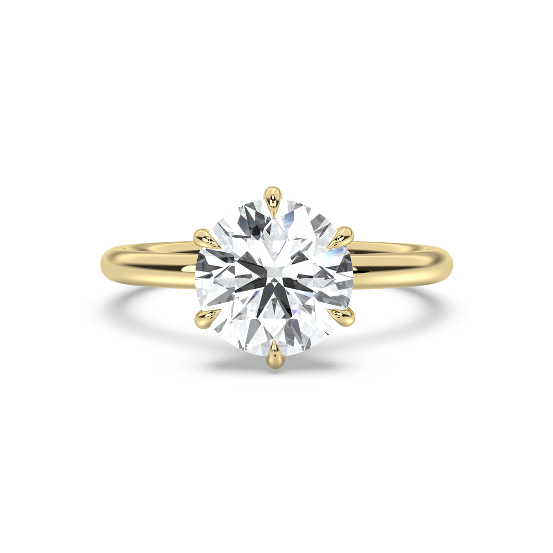 Classic 6 Prong Hidden Halo Engagement Ring