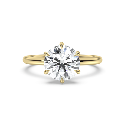 Classic 6 Prong Hidden Halo Moissanite Engagement Ring