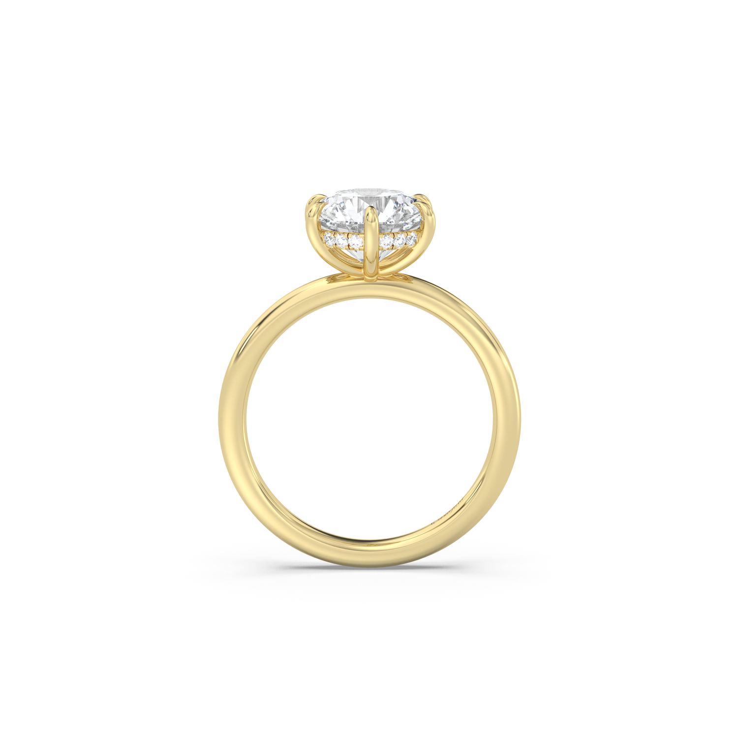 Classic 6 Prong Hidden Halo Diamond Ring Setting