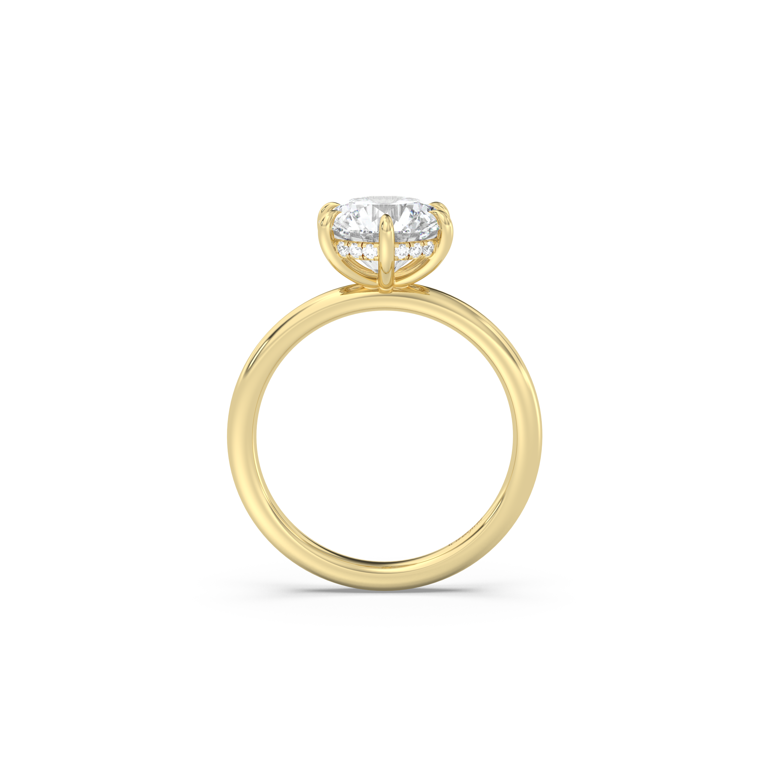 Classic 6 Prong Hidden Halo Diamond Ring Setting