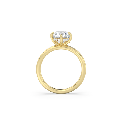 Classic 6 Prong Hidden Halo Diamond Ring Setting