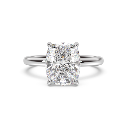 Hidden Heart with Hidden Halo Moissanite Engagement Ring