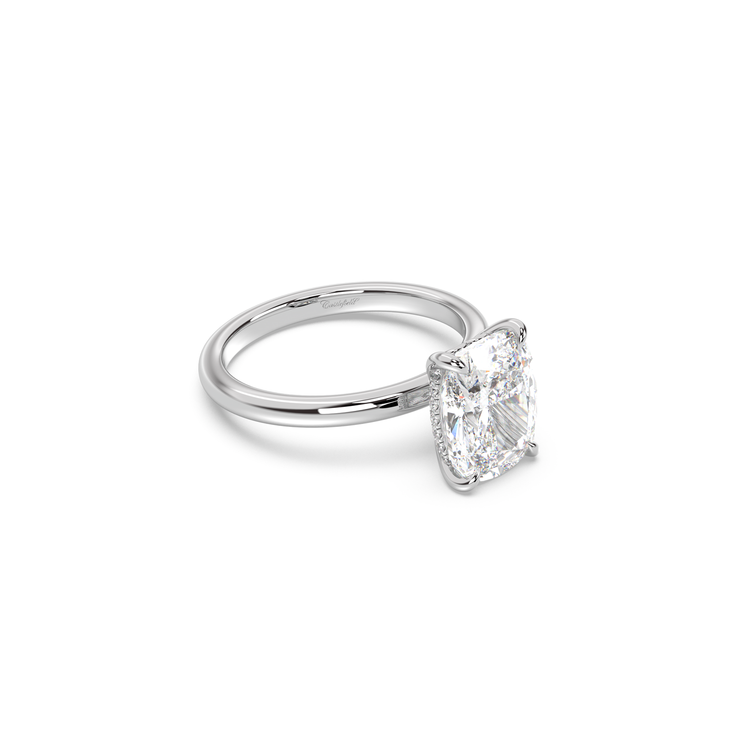 Hidden Heart with Hidden Halo Moissanite Engagement Ring