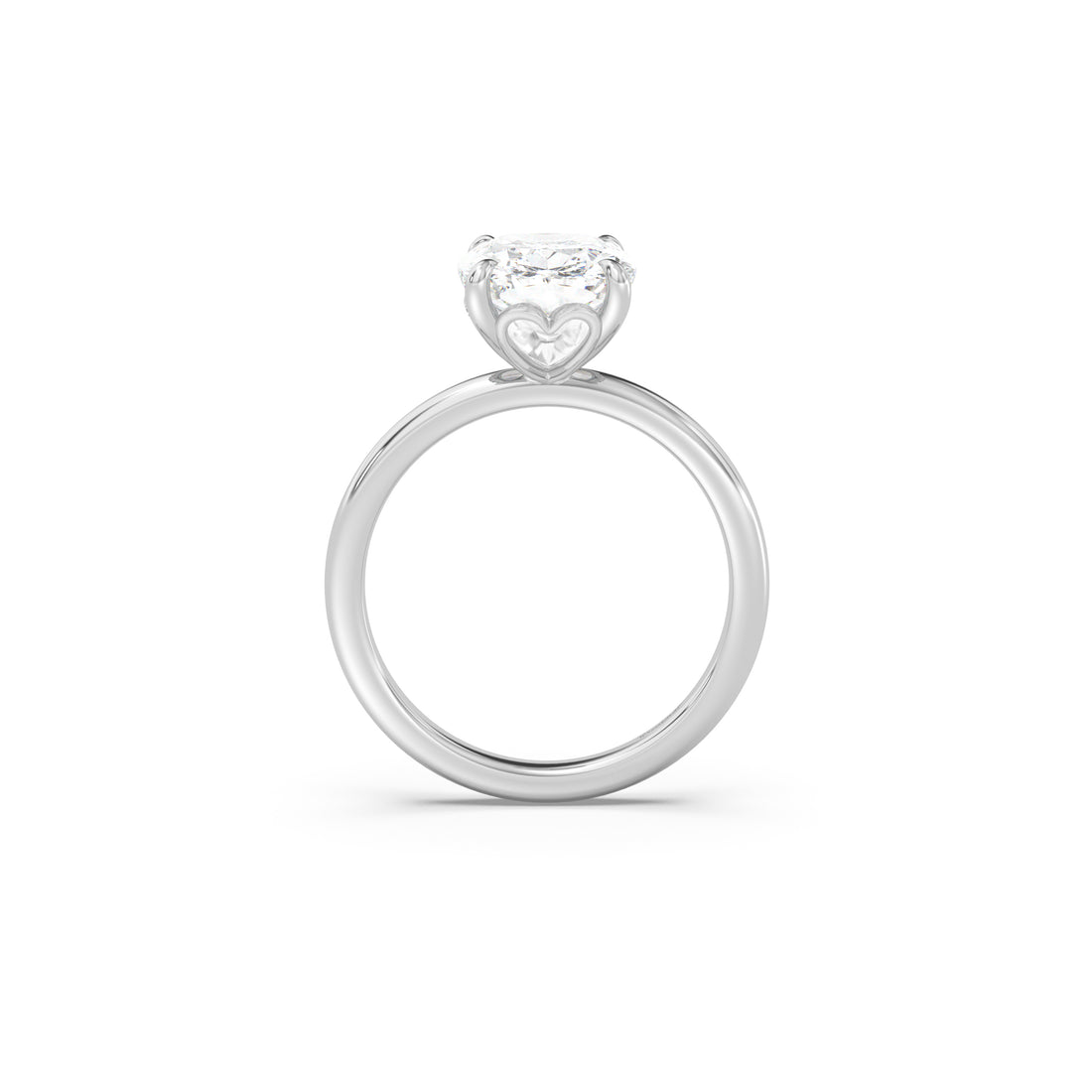 Hidden Heart with Hidden Halo Engagement Ring