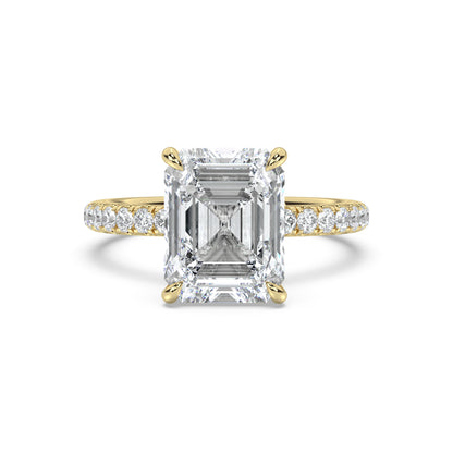 Classic Pavé Band Moissanite Engagement Ring