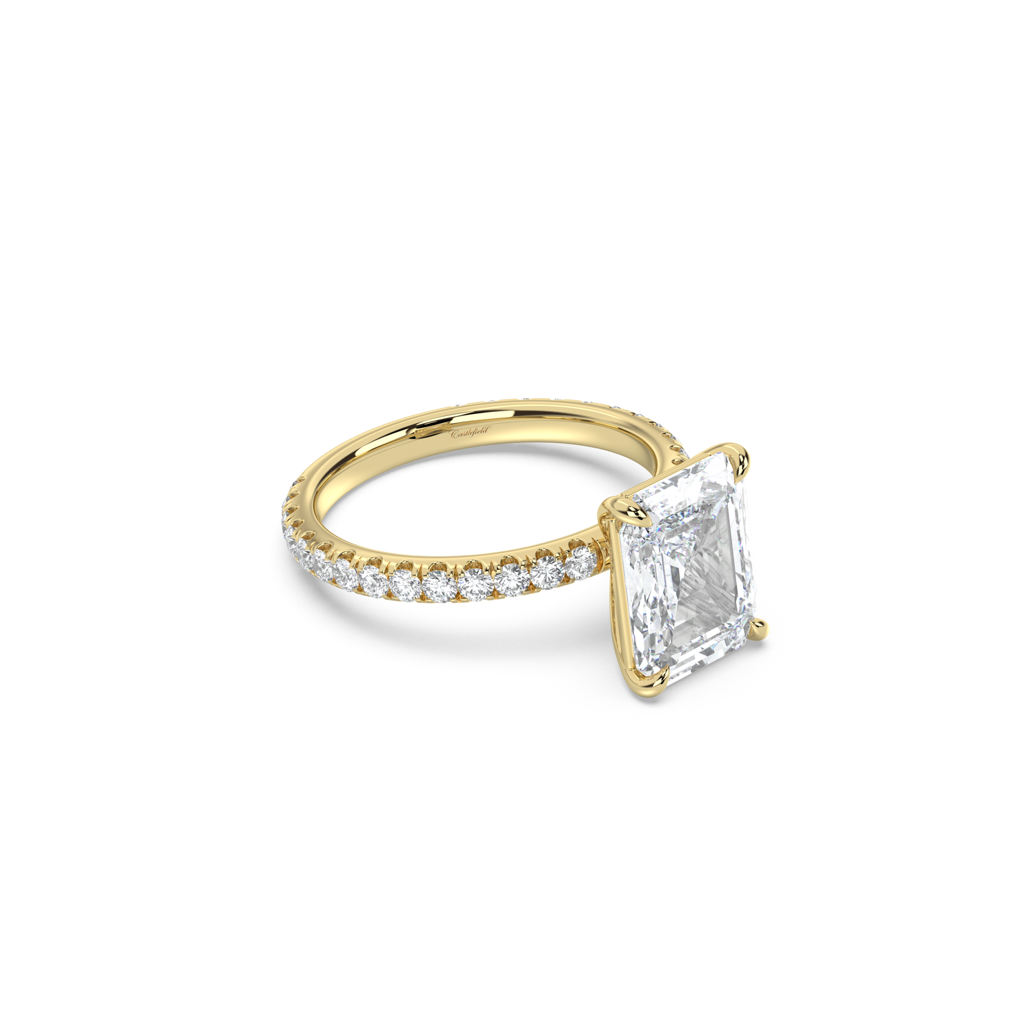 Classic Pavé Band Moissanite Engagement Ring