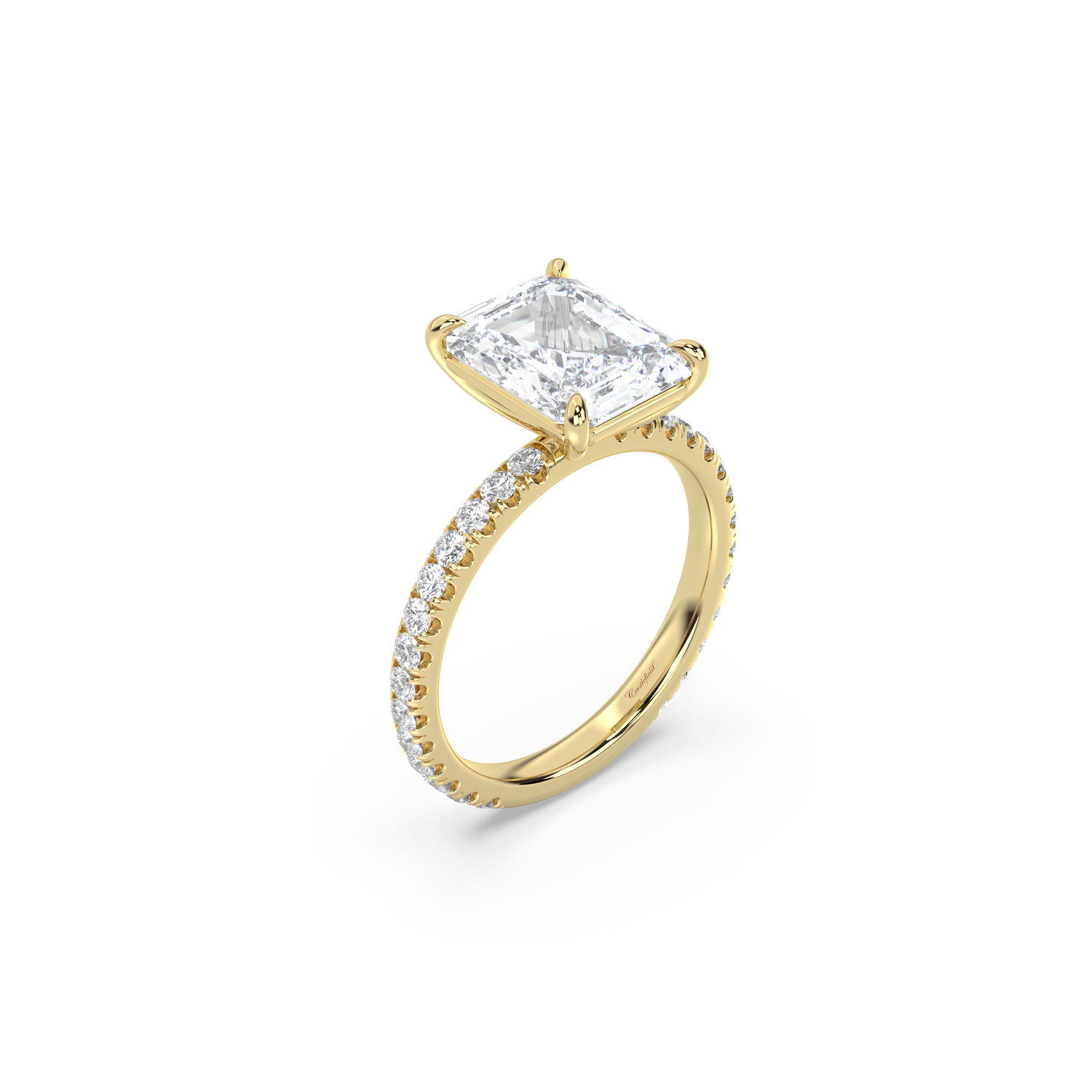 Classic Pavé Band Moissanite Engagement Ring
