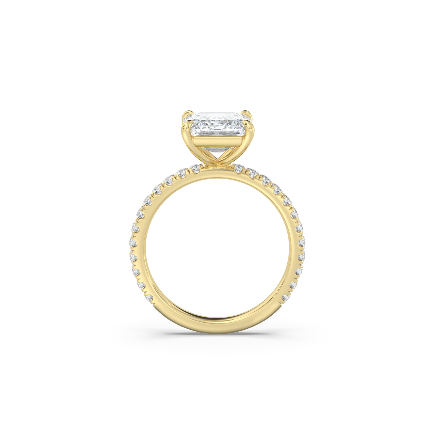 Classic Pavé Band Moissanite Engagement Ring