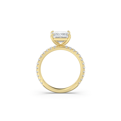 Classic Pavé Band Moissanite Engagement Ring