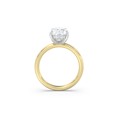 Classic Two-Tone Hidden Halo Moissanite Engagement Ring