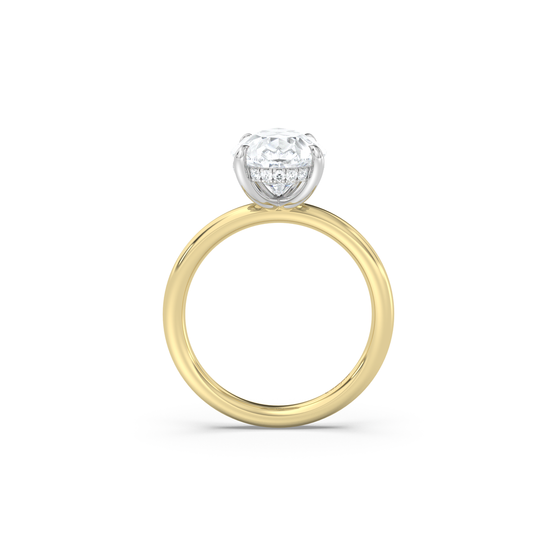 Classic Two-Tone Hidden Halo Diamond Ring