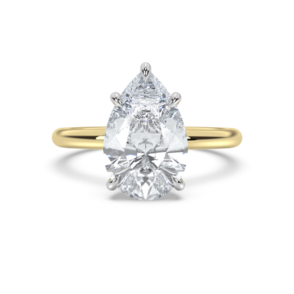 Classic Two-Tone Hidden Halo Diamond Ring