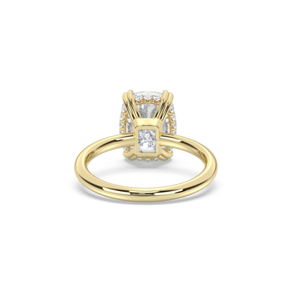 Double Prong Hidden Halo Basket Engagement Ring