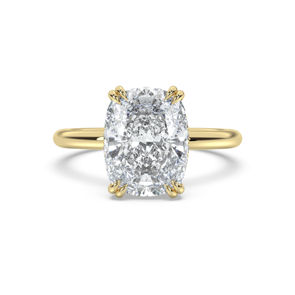 Double Prong Hidden Halo Basket Diamond Ring