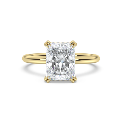Classic Double Prong Hidden Halo Engagement Ring