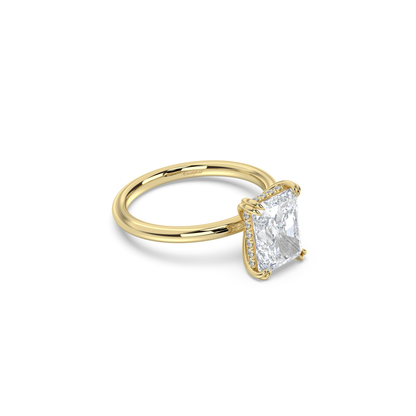 Classic Double Prong Hidden Halo Diamond Ring