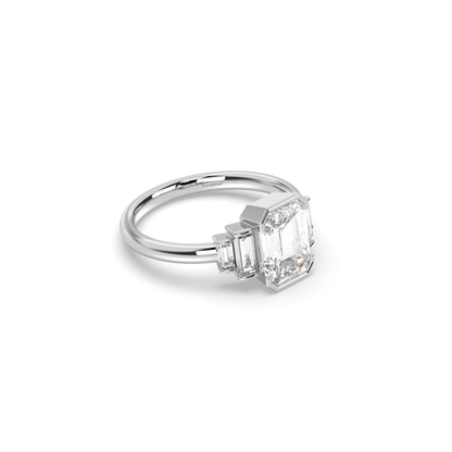 Five Stone Half Bezel Diamond Ring