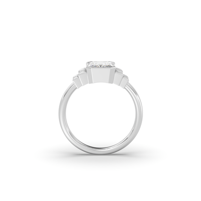 Five Stone Half Bezel Engagement Ring