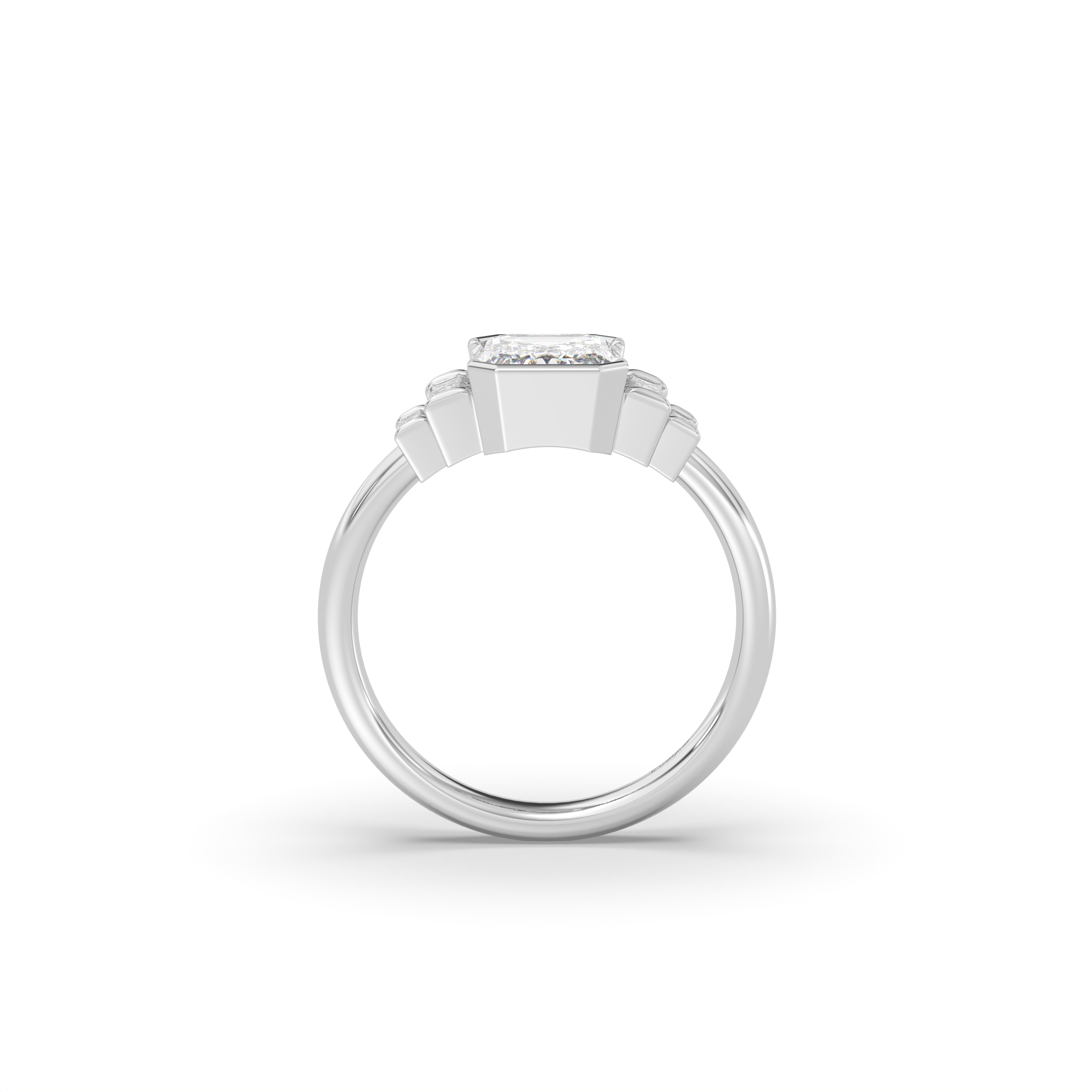 Five Stone Half Bezel Diamond Ring