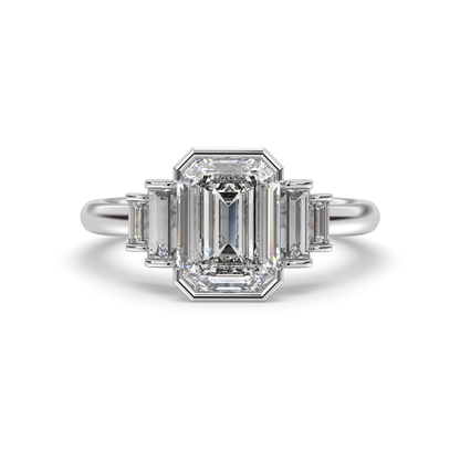 Five Stone Half Bezel Diamond Ring