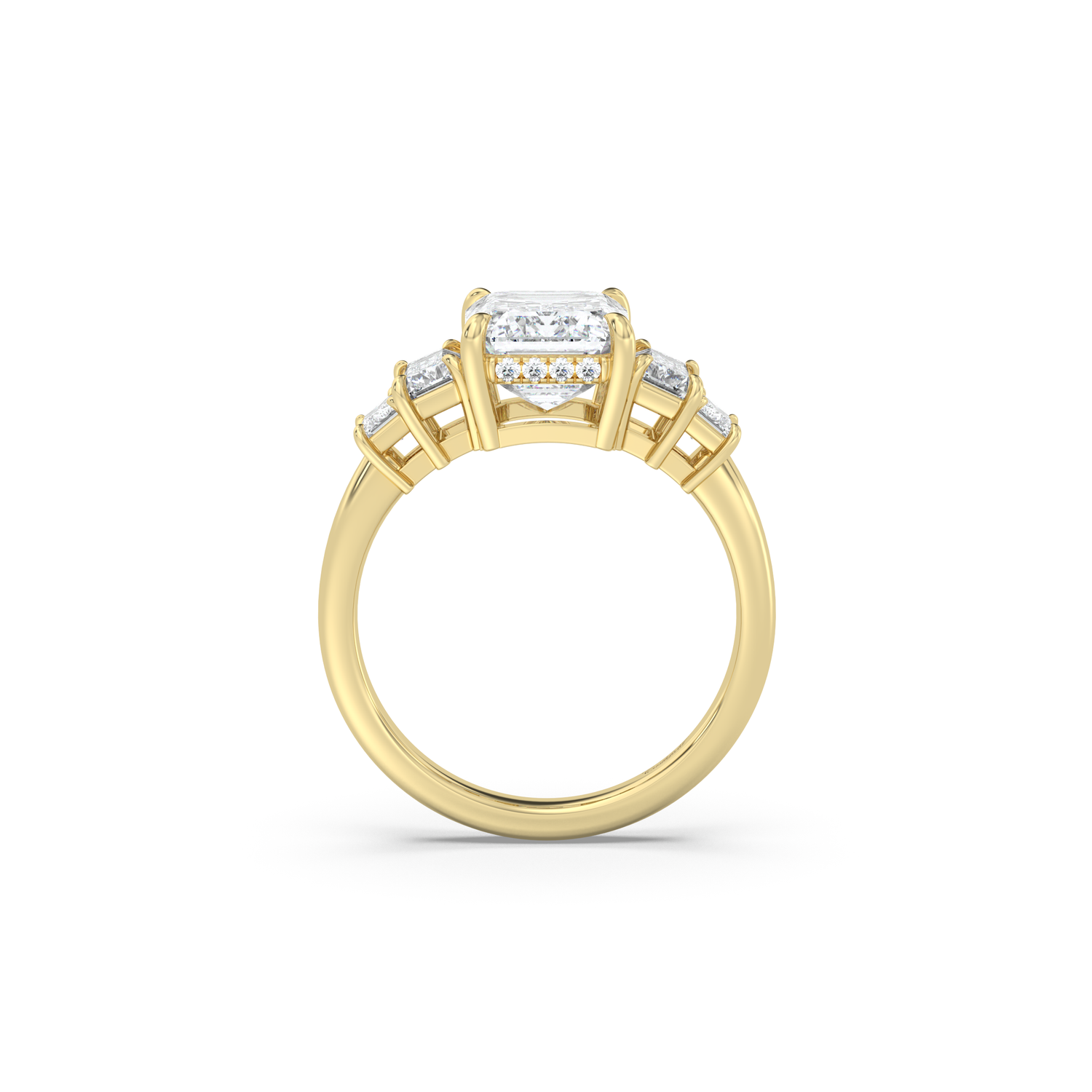 Five Stone Hidden Halo Engagement Ring