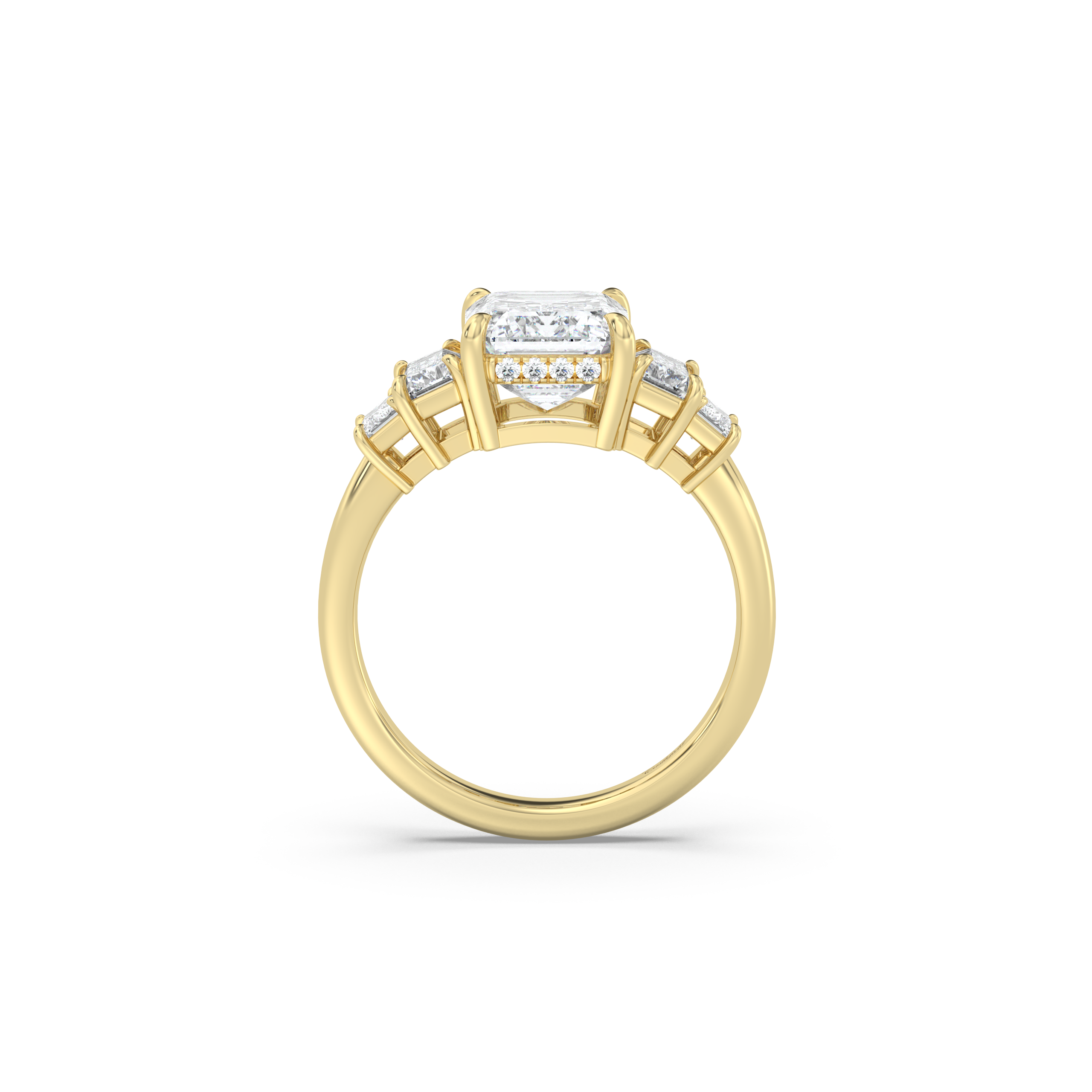 Five Stone Hidden Halo Engagement Ring