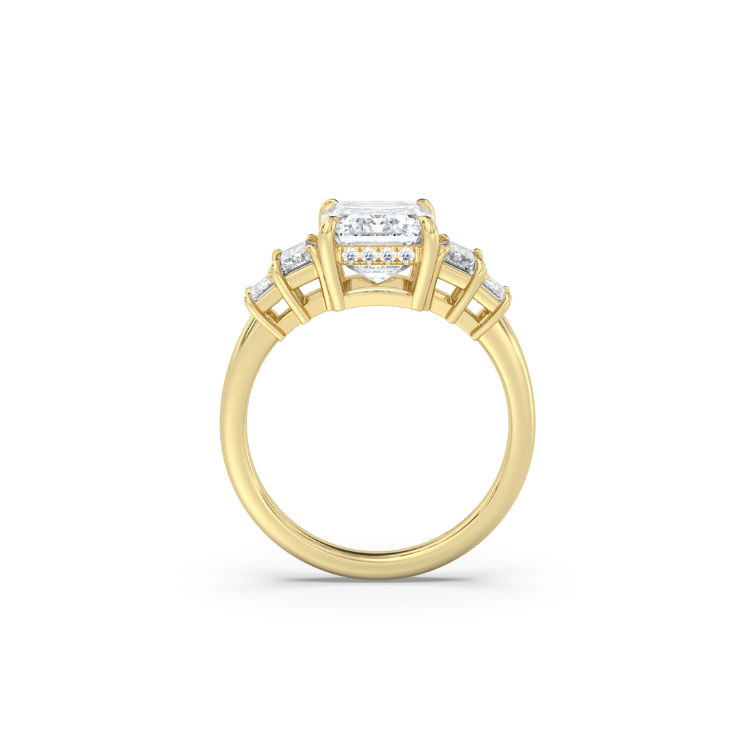 Five Stone Hidden Halo Diamond Ring