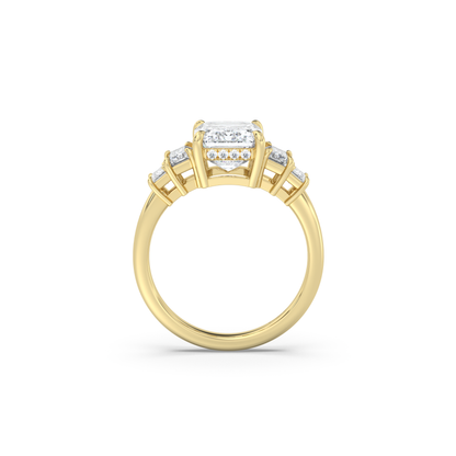 Five Stone Hidden Halo Diamond Ring