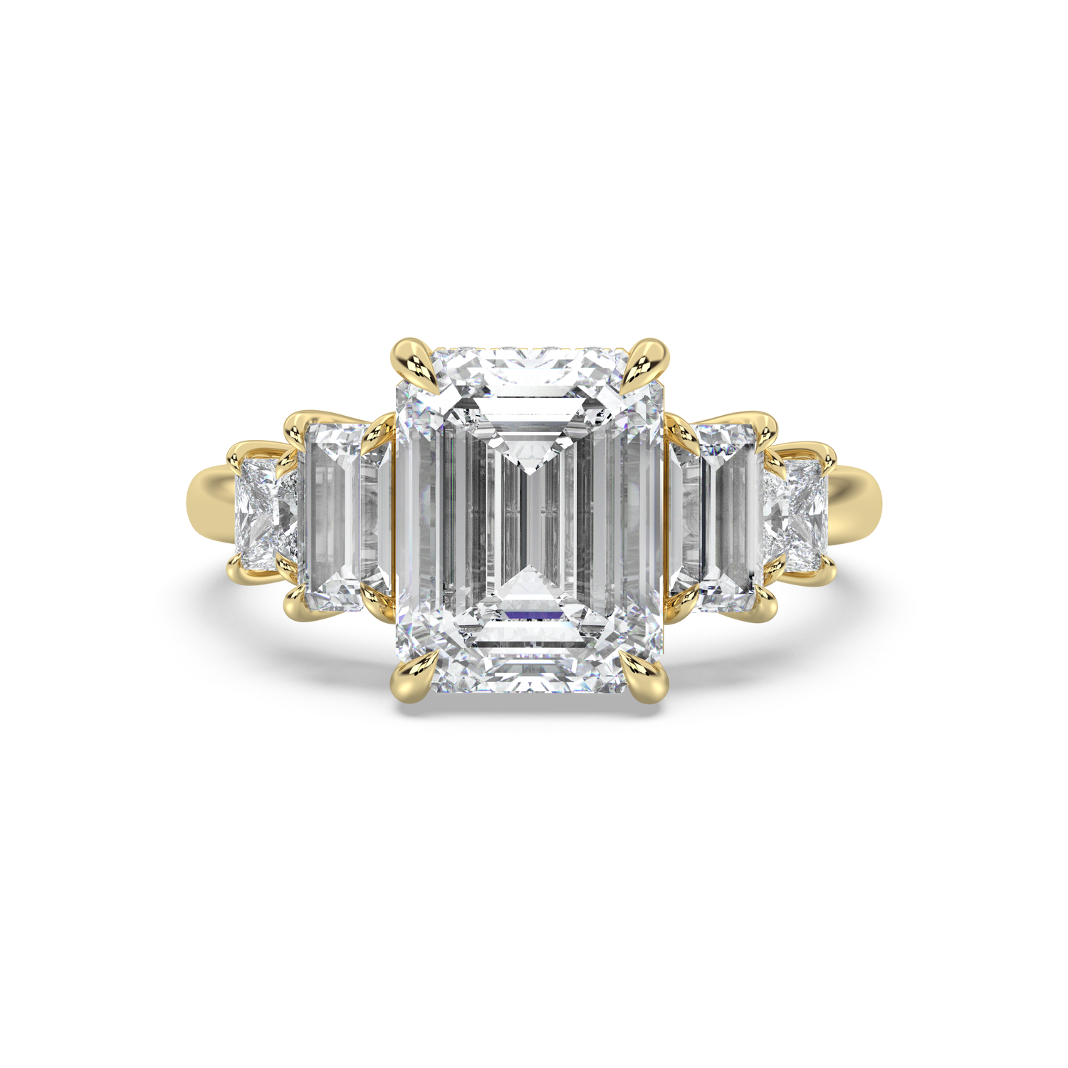 Five Stone Hidden Halo Diamond Ring