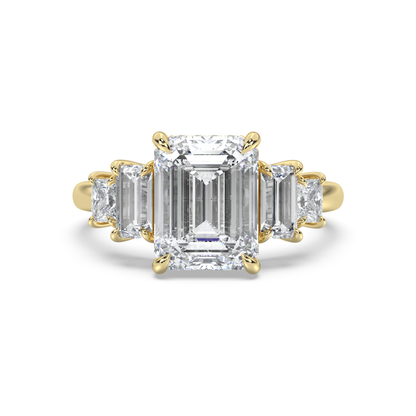 Five Stone Hidden Halo Diamond Ring