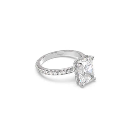 Classic Hidden Wrap and Pavé Band Diamond Ring Setting