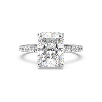 Classic Hidden Wrap and Pavé Band Diamond Ring Setting