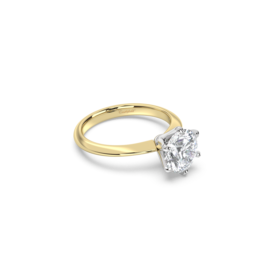 Knife-Edge Two-Tone Moissanite Engagement Ring