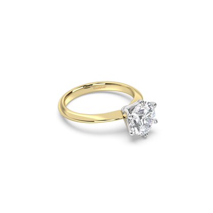 Knife-Edge Two-Tone Moissanite Engagement Ring