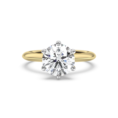 Knife-Edge Two-Tone Moissanite Engagement Ring