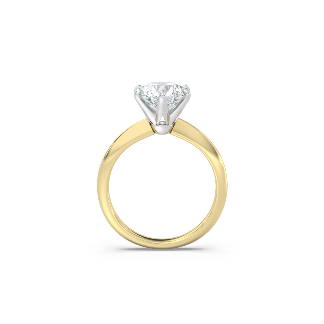 Knife-Edge Two-Tone Moissanite Engagement Ring