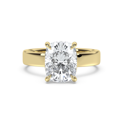 Medium Cigar Band Moissanite Engagement Ring