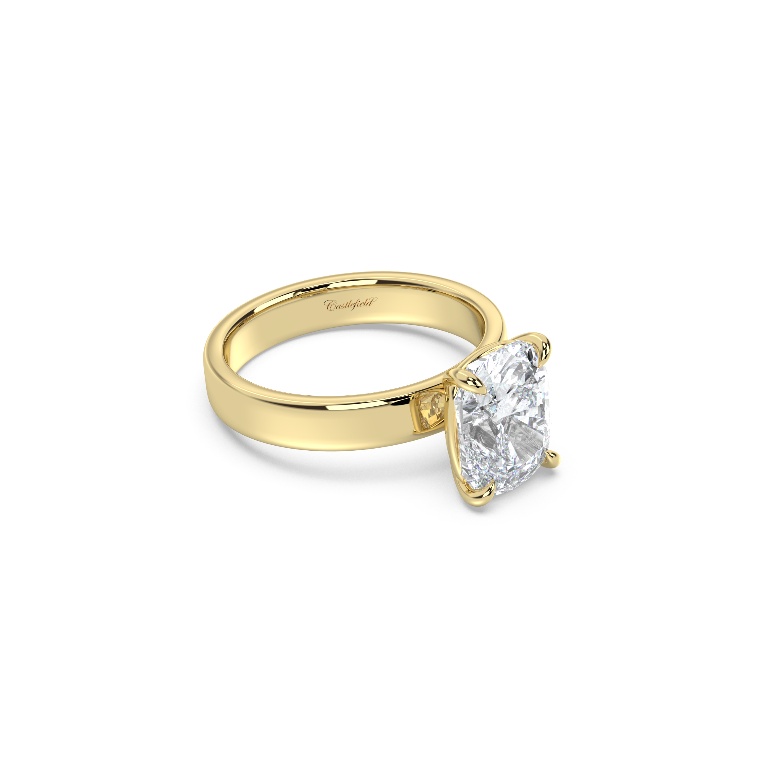 Medium Cigar Band Moissanite Engagement Ring