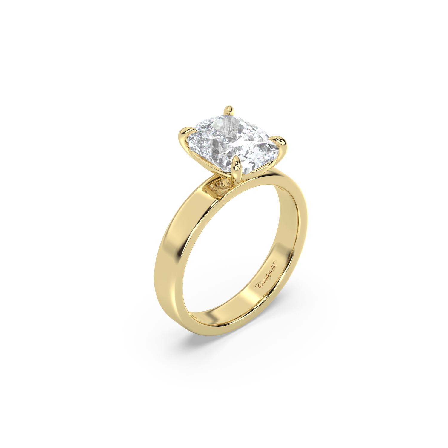 Medium Cigar Band Moissanite Engagement Ring