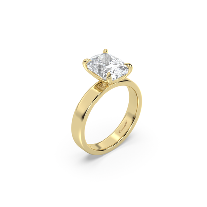 Medium Cigar Band Moissanite Engagement Ring