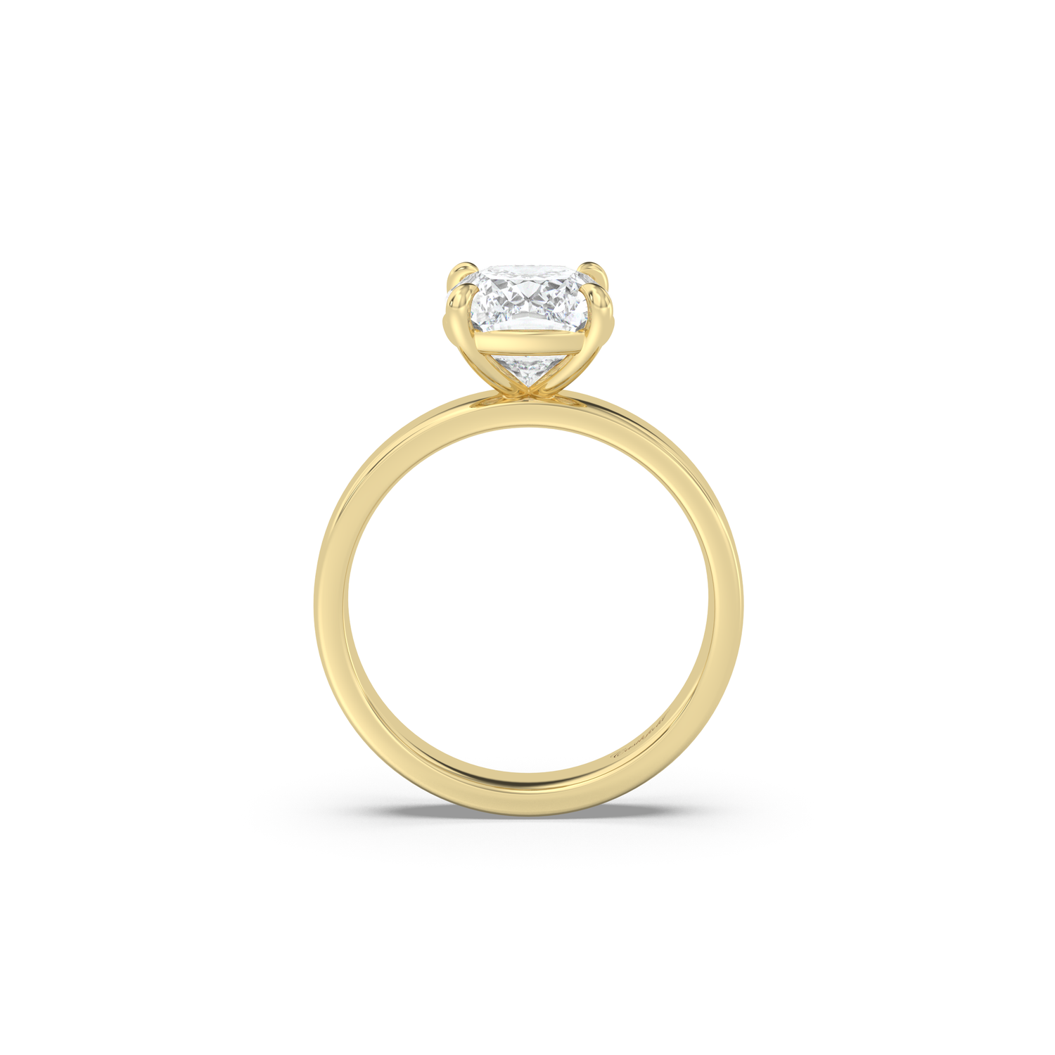 Medium Cigar Band Moissanite Engagement Ring