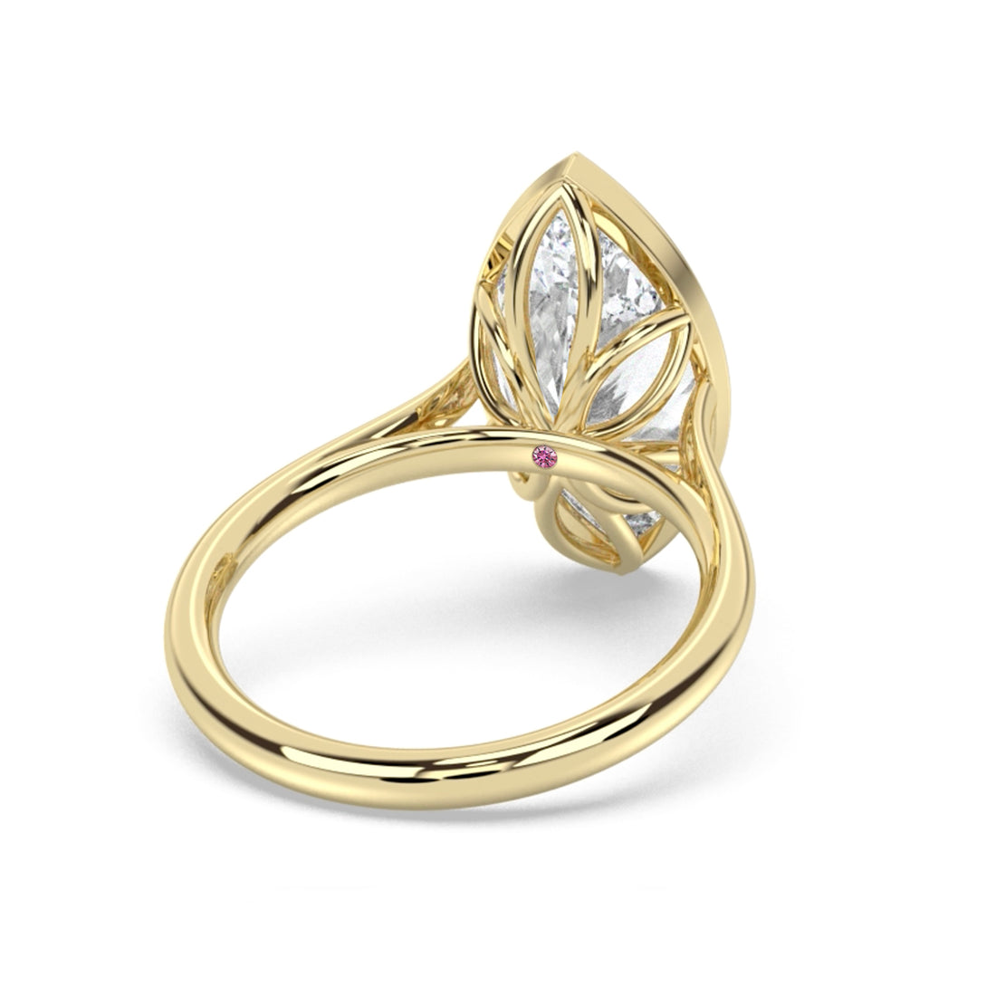 Cathedral Bezel Solitaire with Petals Diamond Ring Setting