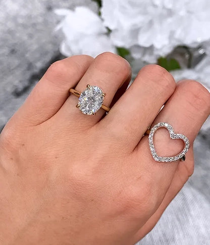 Diamond Heart Outline Ring