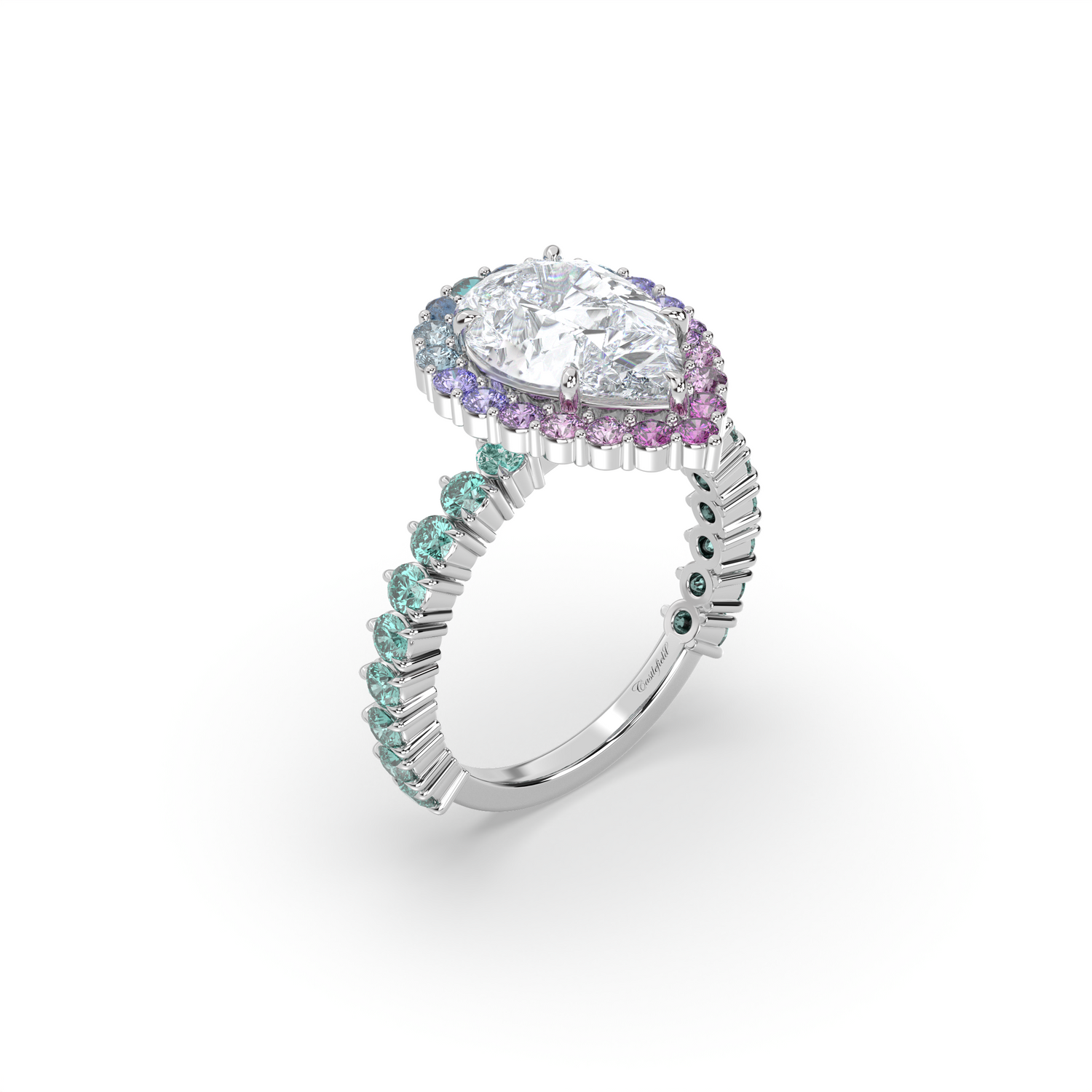 Pastel Halo Diamond Ring Setting