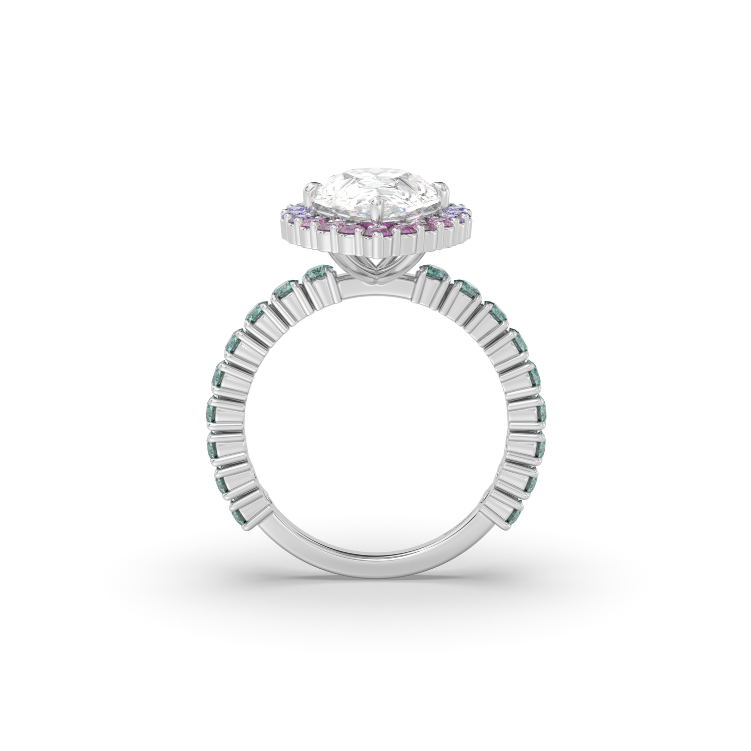 Pastel Halo Diamond Ring Setting